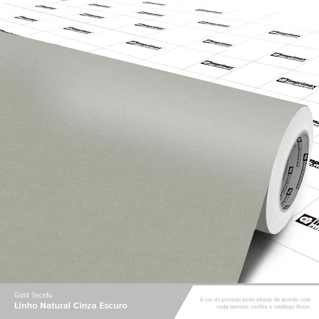 VINIL GOLD TECIDO LINHO NATURAL CINZA ESCURO