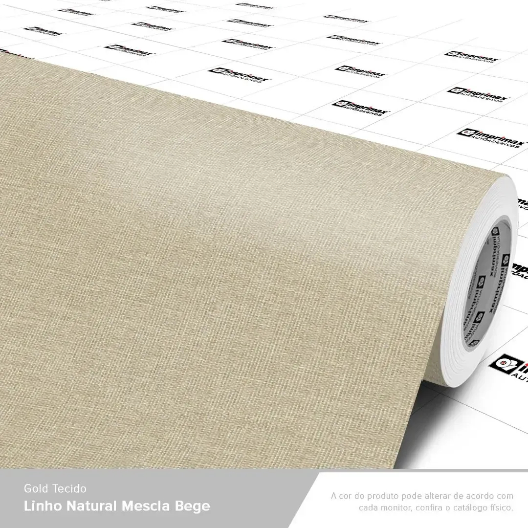 VINIL GOLD TECIDO LINHO NATURAL MESCLA BEGE