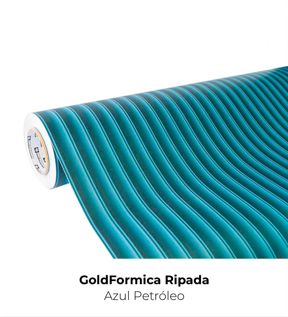 VINIL GOLD FORMICA RIPADA AZUL PETROLEO