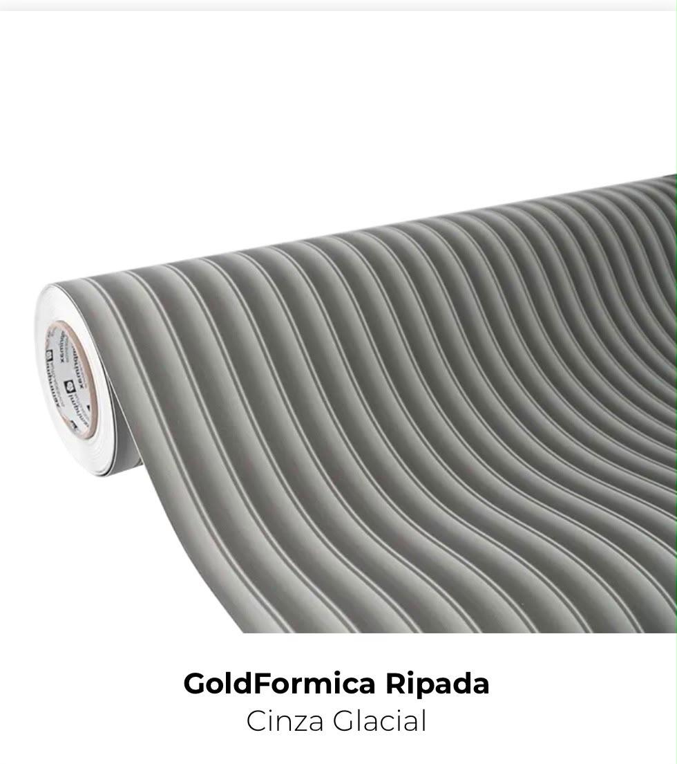 VINIL GOLD FORMICA RIPADA CINZA GLACIAL