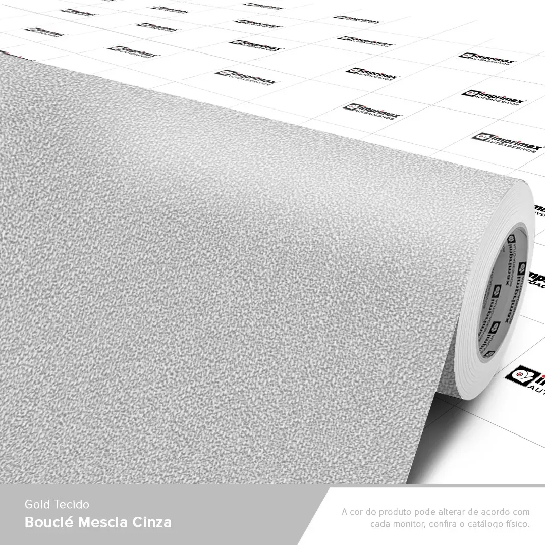 VINIL GOLD TECIDO BOUCLE MESCLA CINZA