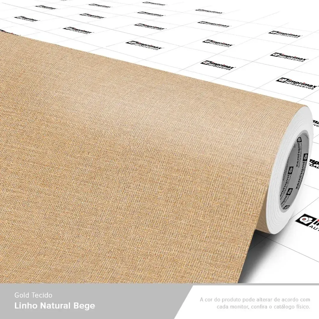 VINIL GOLD TECIDO LINHO NATURAL BEGE